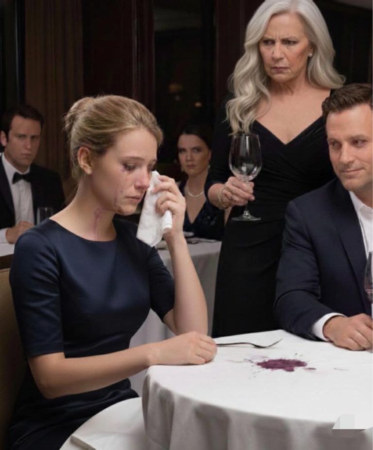 Już na pierwszym spotkaniu z rodziną mojego narzeczonego, jego matka nagle rzuciła mi w twarz kieliszkiem wina i zadrwiła ze mnie, szydząc: „Tylko sprzątam biednych. Jeśli chcesz poślubić mojego syna, daj mi 100 000 dolarów natychmiast”. Kiedy zwróciłam się do niego po wsparcie, zobaczyłam, że uśmiecha się szeroko.