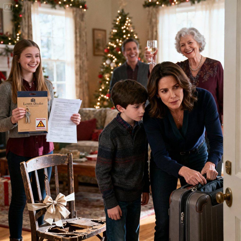 W Boże Narodzenie moja siostra dostała luksusowy apartament. „Oby twoje małżeństwo było idealne!” powiedziała mama z uśmiechem. Dostałam tylko stare, zepsute krzesło. „Ciesz się, że w ogóle możesz usiąść!” zaśmiała się mama. Po cichu spakowałam swoje rzeczy. Wtedy mój dziesięcioletni syn wyszeptał: „Mamo, cieszę się, że nie dostałaś tego apartamentu”.