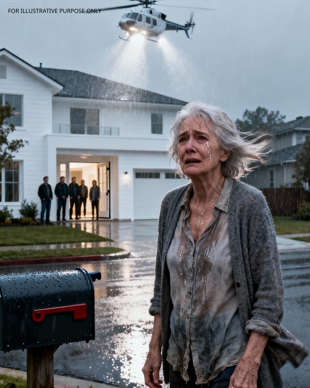 Przyszłam tu zaraz po pożarze, nie mając dokąd pójść, ale kiedy moja córka szepnęła: „Mamo… Proszę, nie wchodź”, na zewnątrz wylądował helikopter — a sekret, który ze sobą przyniósł, wywrócił jej idealny świat do góry nogami.