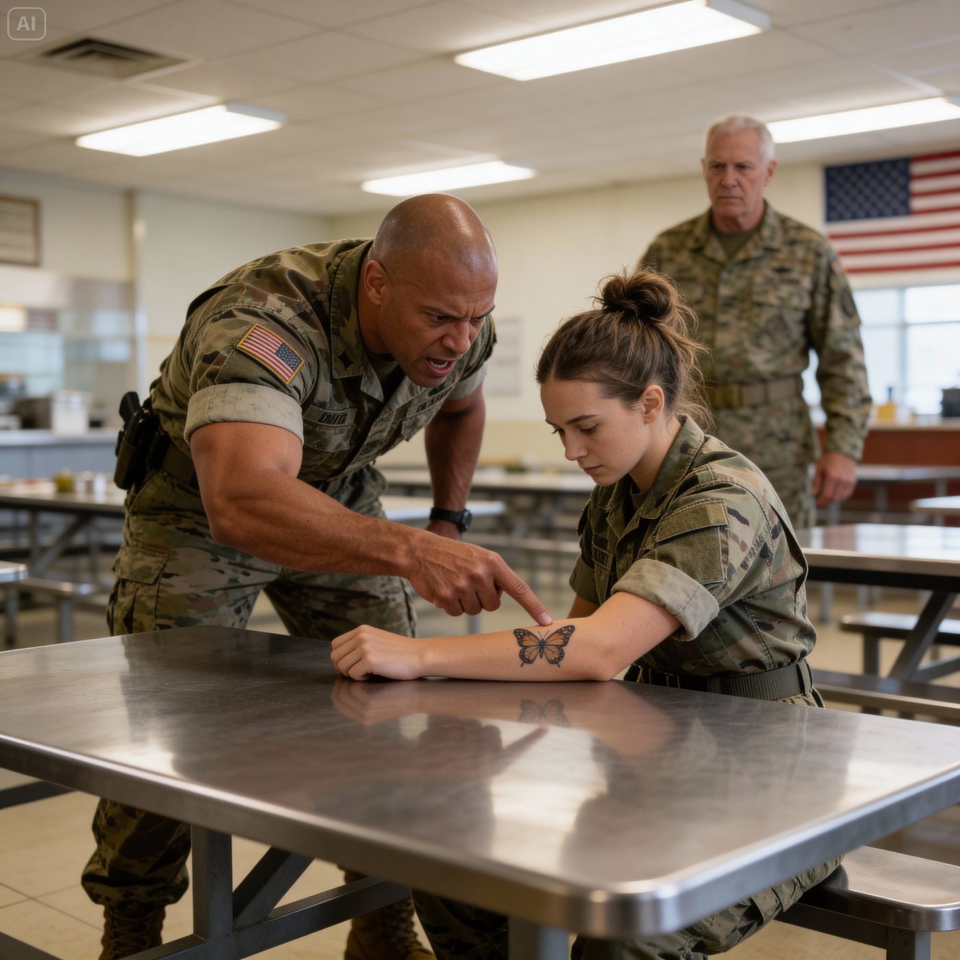 W obozie Hawthorne w Teksasie wyśmiewano „dziewczęcy” tatuaż tej żołnierki, dopóki dowódca sił specjalnych nie ujawnił przerażającej prawdy ukrytej pod tatuażem