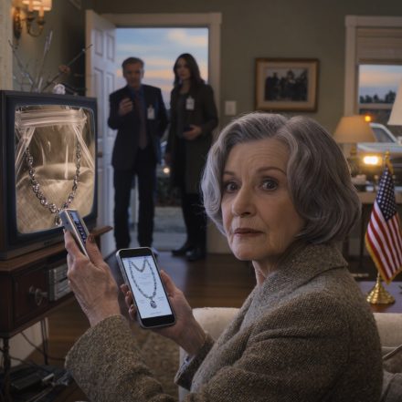 Synowa pożyczyła ode mnie biżuterię na imprezę. Kilka godzin później zobaczyłam w wiadomościach mój naszyjnik, zamknięty w przezroczystej torebce na dowody. Mój telefon zawibrował z SMS-em od niej: „Nie wierz w to, co mówią”. Kilka minut później pod mój dom podjechały radiowozy… i co najdziwniejsze: nie pytali o nią. Pytali o mnie.