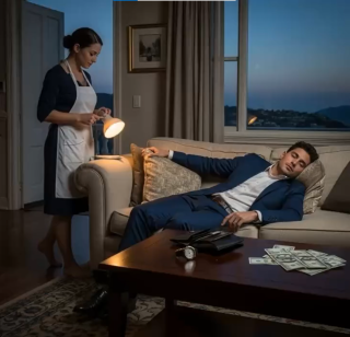 Milioner udawał, że śpi, by sprawdzić uczciwość swojej nieśmiałej pokojówki — ale gdy otworzył oczy, jej sekretny ruch pozostawił go bez słowa…