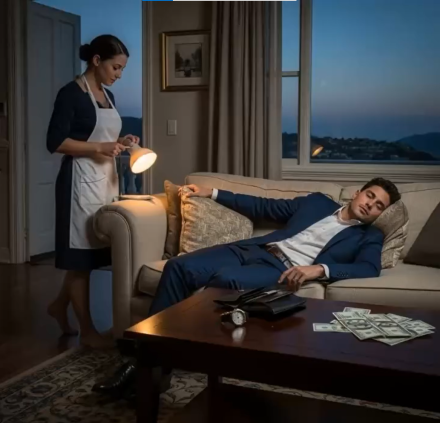 Milioner udawał, że śpi, by sprawdzić uczciwość swojej nieśmiałej pokojówki — ale gdy otworzył oczy, jej sekretny ruch pozostawił go bez słowa…