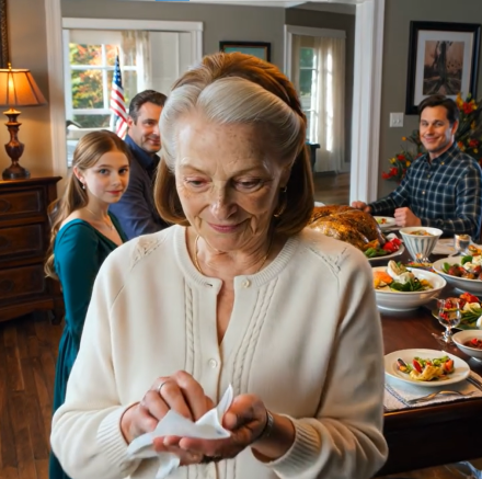 „Babciu – powiedz, że źle się czujesz i wyjdź na zewnątrz” – napisała moja wnuczka przy obiedzie. Dziesięć minut później…