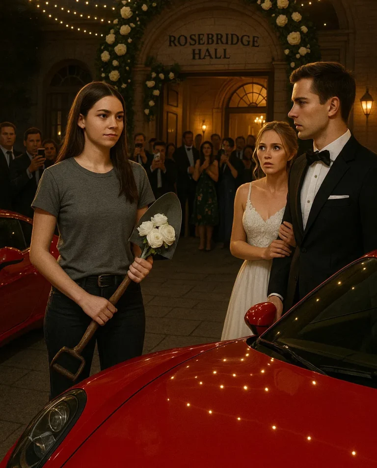 Światła choinkowe wyglądały jak galaktyka rozświetlająca wejście do Rosebridge Hall. Białe róże pną się po łuku, z sali balowej rozbrzmiewała muzyka, a goście w smokingach unosili telefony, by uchwycić idealny początek idealnej historii miłosnej. Wtedy z mroku wyłoniła się kobieta z łopatą. Claire miała na sobie szarą koszulę i czarne dżinsy, a nie suknię. Łopata, którą niosła, nie była wypolerowana ani ładna. Ale ktoś dorzucił do ostrza mały bukiecik białego jaskra – kwiatów na tyle delikatnych, że zimny metal wyglądał niemal ceremonialnie. W środku, w bramie, pan młody zesztywniał. Daniel. Był przystojny w smokingu, niczym obraz mężczyzny, którego życie potoczyło się dokładnie tak, jak zaplanował. Obok niego, panna młoda – Isabelle – trzymała go za ramię z promiennym, wyćwiczonym uśmiechem, który przygasł, gdy goście zaczęli szeptać.