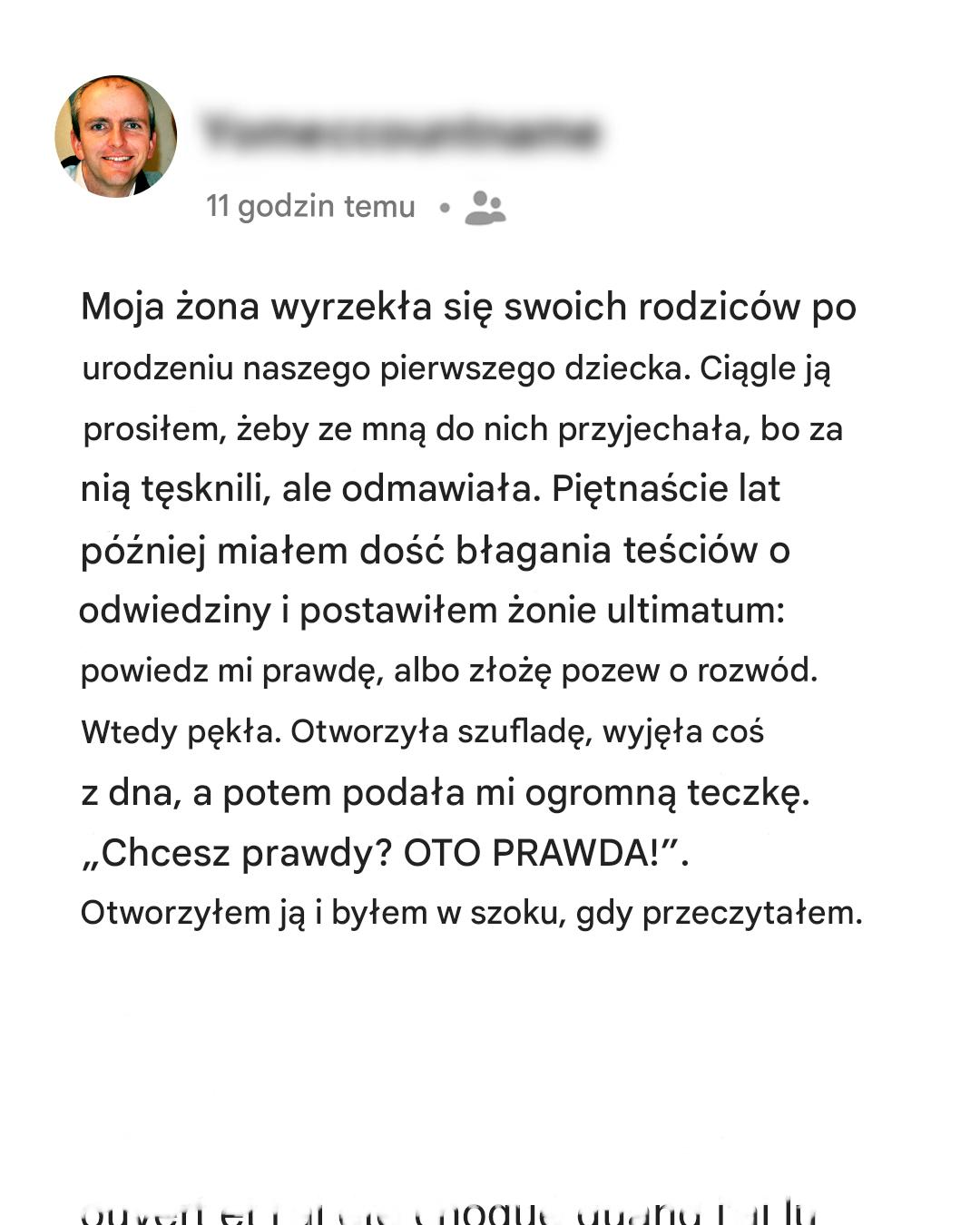 Moja żona wyrzekła się swoich rodziców po narodzinach naszego syna. 15 lat później powiedziała mi szokującą prawdę.