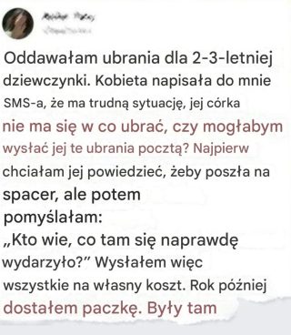 Wysłalam paczkę z ubraniami… A rok później to dotarło