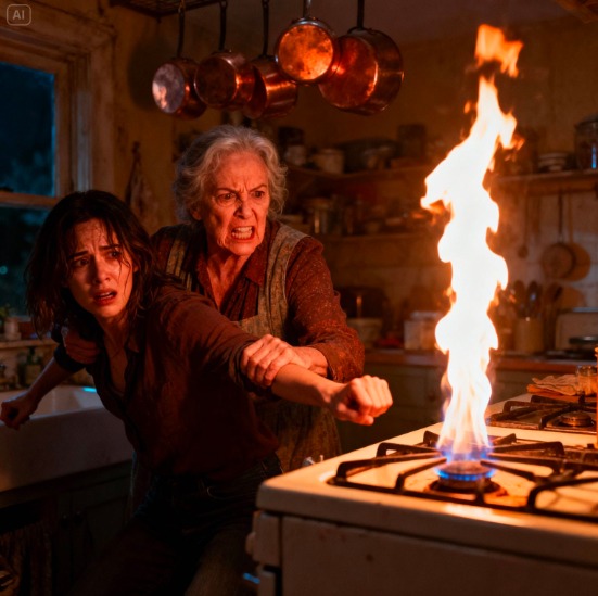 Moja matka krzyknęła, złapała mnie za włosy i popchnęła moją głowę w stronę płomienia kuchenki gazowej.