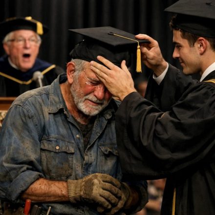 Mój ojczym spędził 25 lat pracując w budownictwie i namawiał mnie, żebym zdobył doktorat. Ale nikt nie spodziewał się, że pojawi się na ceremonii ukończenia studiów — a już na pewno nie mój profesor.