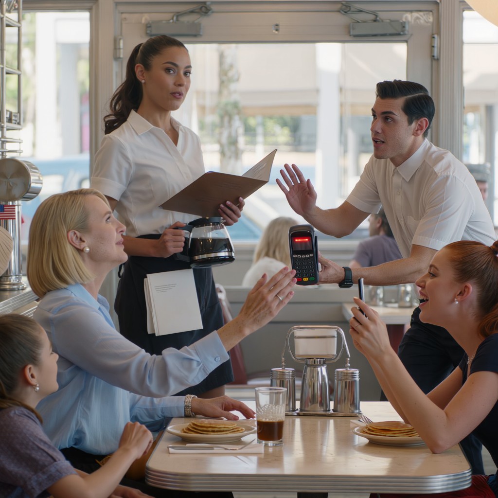 W Dzień Matki w 2026 roku moja mama zabrała moją siostrę na brunch do restauracji, w której pracowałam jako kelnerka, żeby opłacić studia, a ona zachowywała się, jakby właśnie odkryła rodzinną tajemnicę, z której mogła się pośmiać.