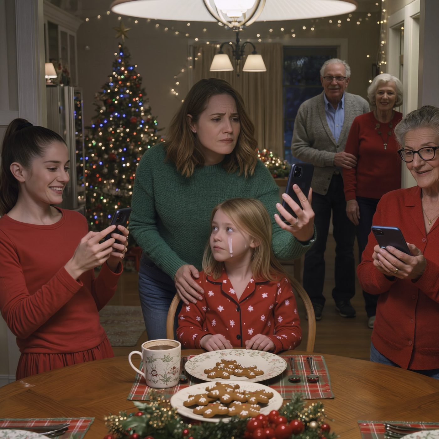 Podczas gdy moja siedmioletnia córka nakrywała do stołu na Boże Narodzenie, moja siostra zaczęła…