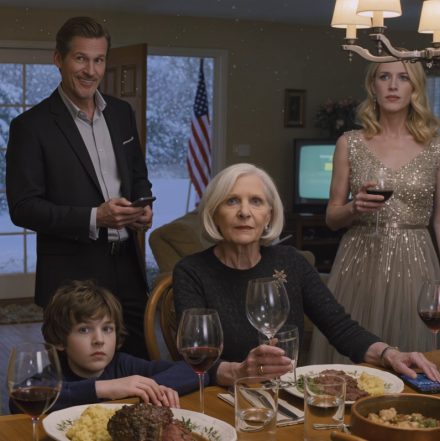 Podczas kolacji sylwestrowej mój syn wymknął się na „krótką rozmowę”. Wnuk poszedł za nim. Kilka sekund później przybiegł z powrotem, drżąc, i wyszeptał jedno słowo. Nie krzyczałam – uśmiechnęłam się i wysłałam SMS-a z jednym imieniem. Piętnaście minut później… drzwi otworzyły się z hukiem…