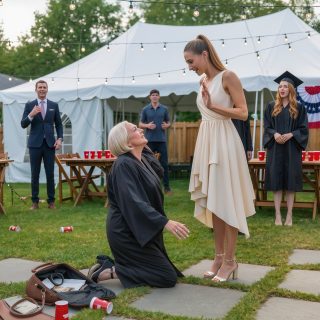 Moja synowa odepchnęła mnie na przyjęciu z okazji ukończenia szkoły przez moją wnuczkę, a pięć słów, które wypowiedziałam, poruszyło całą rodzinę.