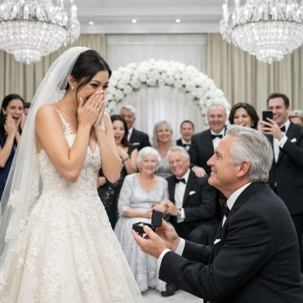 Przy ołtarzu mój narzeczony nigdy nie przyszedł. Przed 400 elitarnymi gośćmi jego matka wpadła jak burza, zerwała ze mnie welon i wylała czerwone wino na moją białą, designerską suknię. Śmiejąc się do mikrofonu, zadrwiła: „Mój syn ożeni się z bogatą dziewczyną, którą wybrałam. Byłeś tylko tymczasowym gościem”. Gdy wokół mnie rozległ się śmiech, a ja załamałam się w posadach, za mną rozległ się spokojny głos: „Nie załamuj się”. Jego miliarderski szef wystąpił naprzód. „Udawaj, że się ze mną żenisz”. Ta chwila na zawsze zmieniła moje życie.