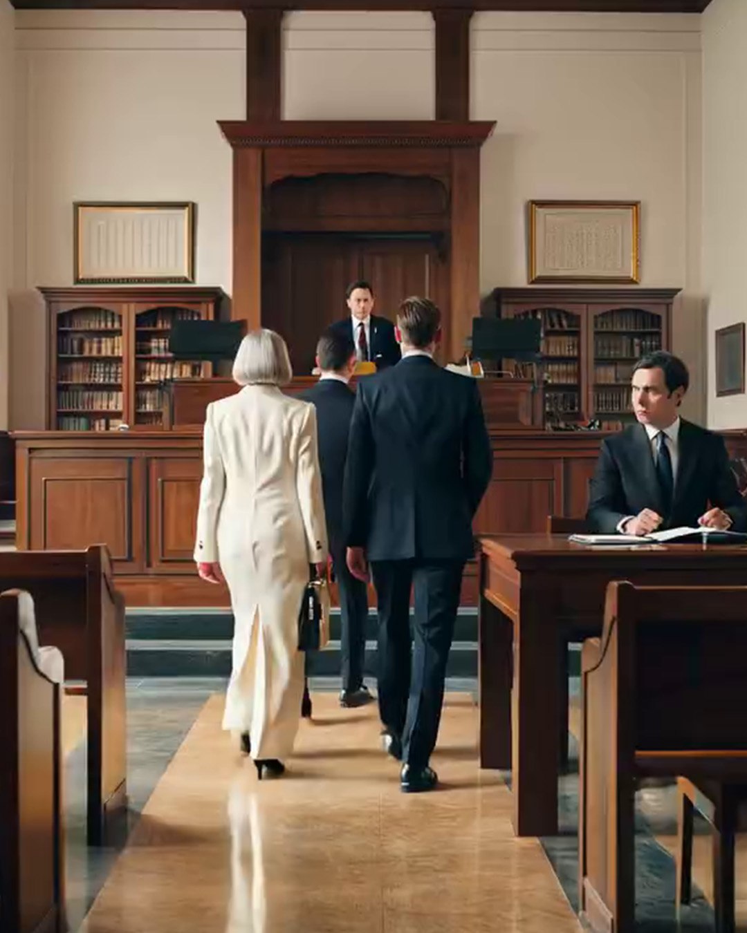 Śmiał się z pustego krzesła swojej żony w sądzie, aż drzwi się otworzyły i zdał sobie sprawę, do kogo tak naprawdę zwróciła się