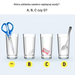 Która szklanka zawiera najwięcej wody?