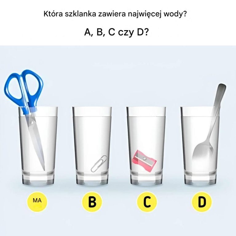 Która szklanka zawiera najwięcej wody?