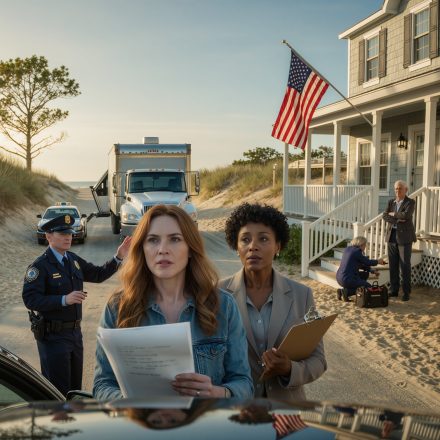 Kiedy dotarłem do mojego domu wakacyjnego, na drzwiach przyklejona była kartka: „eksmisja za 14 dni”, pod spodem widniało moje nazwisko, a jako „nieautoryzowany lokator” zostałem oznaczony. Zadzwoniłem do matki, a ona tylko się zaśmiała: „nie zapłaciłbyś naszego długu, teraz tracisz i to”. W budynku sądu okręgowego urzędniczka wpisała numer sprawy, zrobiła pauzę, a potem znieruchomiała. „zamknięte”, wyszeptała, „podejrzenie sfałszowania dokumentów”, po czym odsunęła kartkę i cicho powiedziała: „jedź tam, natychmiast”, …ale gdy tylko wjechałem na podjazd…