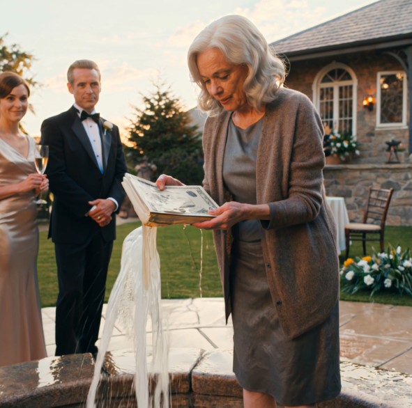 Na ślubie córki dałem jej stare konto oszczędnościowe. Córka wrzuciła je do fontanny i zaśmiała się: „Mamo, czy to tylko kilka luźnych banknotów?”. Jej bogaty mąż uśmiechnął się i dodał: „Twoja matka to tylko sprzątaczka”. Nie sprzeciwiałem się, nie błagałem, po prostu odszedłem.