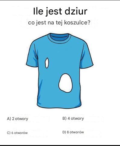 Ile dziur ma ta koszulka? Zagadkowe wyzwanie