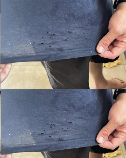 Co jest przyczyną dziur w koszulkach mojego męża?