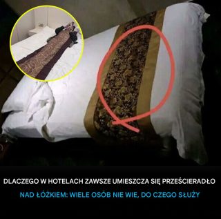 Dlaczego w hotelach na łóżku leży wąski pas materiału?