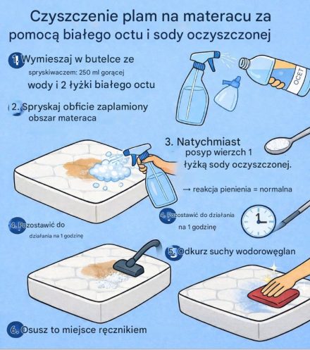 ak usunąć plamę z materaca octem i sodą