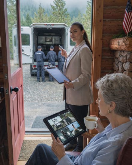 Relaksowałem się w mojej górskiej chacie, gdy o 5 rano włączył się alarm. Strażnik zawołał zdenerwowany. „Pani Harland… pani synowa przyjechała z przeprowadzką. Mówi, że musi pani wyjść. Mówi, że teraz to miejsce należy do niej”. Wziąłem powolny łyk herbaty i uśmiechnąłem się. „Wpuść ją” – powiedziałem. „Zaraz się dowie, co wczoraj zrobiłem”.
