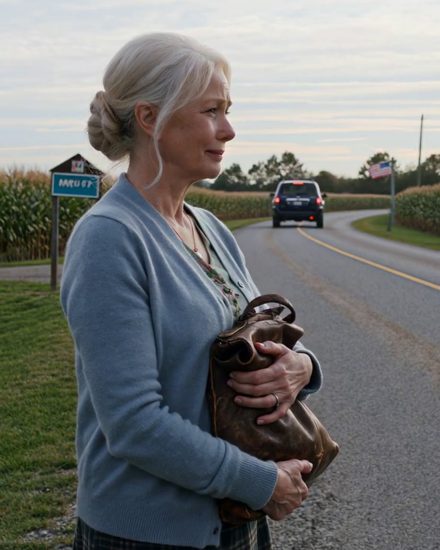 Po tym, jak pochowaliśmy mojego męża, syn zawiózł mnie na cichą ulicę za miastem i powiedział: „Tutaj masz się wynieść. Dom i firma są teraz moje”. Stałam w kurzu, ściskając torebkę, gdy odjechał, nie oglądając się za siebie. Nie było telefonu. Nie było gotówki. I wtedy zdałam sobie sprawę – nie byłam sama. Byłam wolna… ale on nie miał pojęcia, co poczyniłam, zanim zmarł jego ojciec…