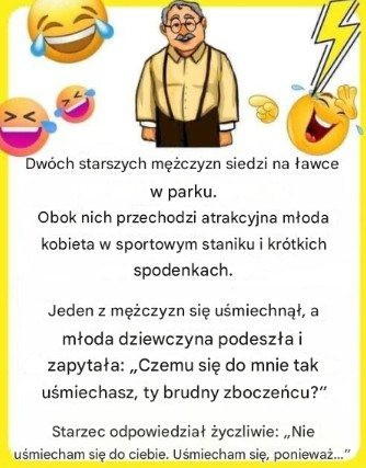 Ta historia o dwójce starszych ludzi w parku rozbawi Cię do łez. To naprawdę zabawny żart.