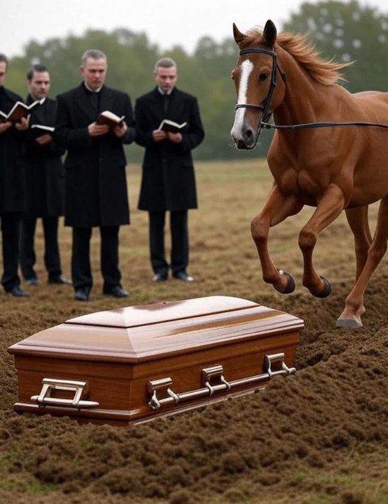 Koń, który przyszedł pożegnać swojego pana