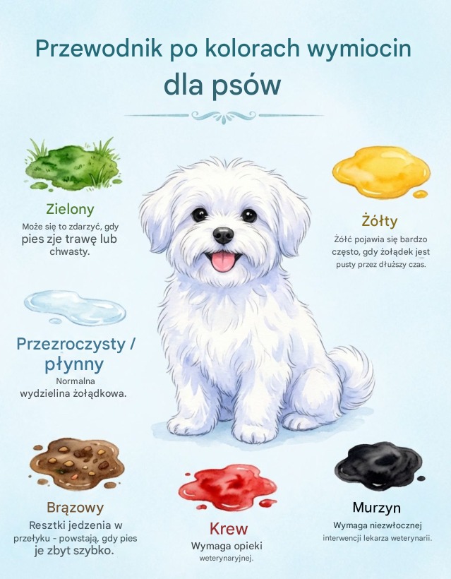 Kolor wymiotów u psa – kiedy reagować?